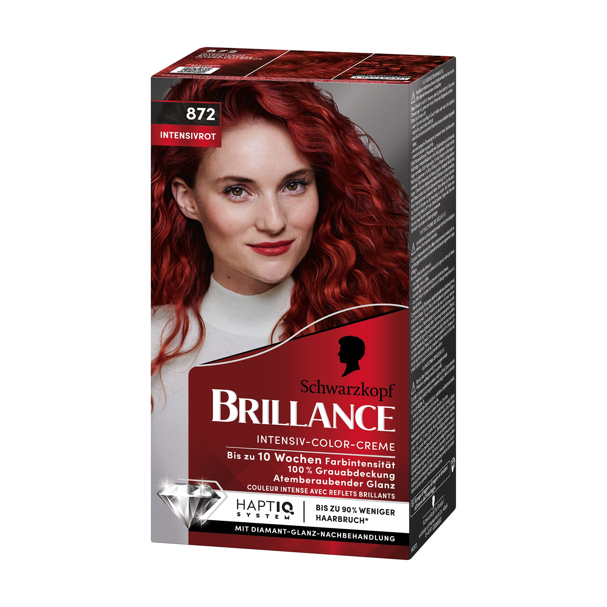 Інтенсивна крем-фарба для волосся Brillance 872 Спекотний червоний, 160 мл