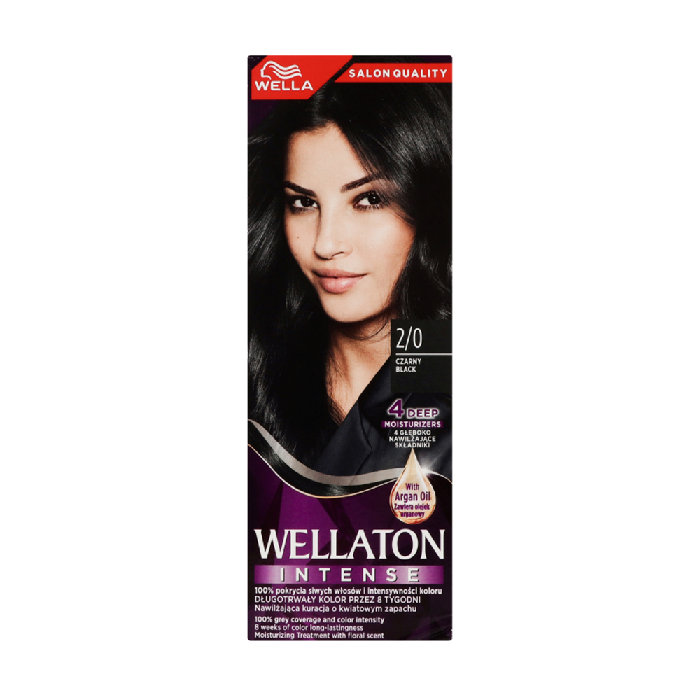 Інтенсивна крем-фарба для волосся WELLA Wellaton Intense Color Cream 2/0 Чорний, 110 мл