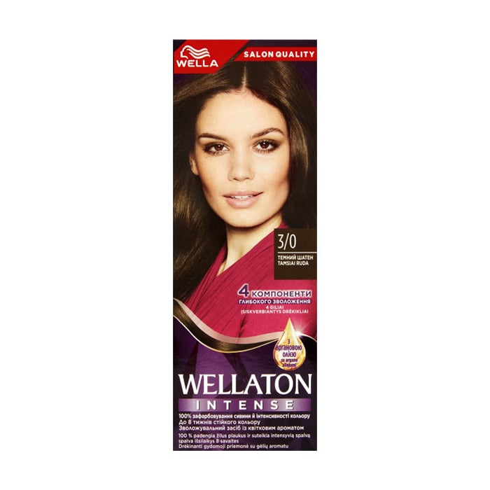 Інтенсивна крем-фарба для волосся WELLA Wellaton Intense Color Cream 3/0 Темний шатен, 110 мл